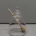 HIC Kitchen Glass Honey Jar with Lid and Honey Dipper, Borosilicate Glass and Beechwood