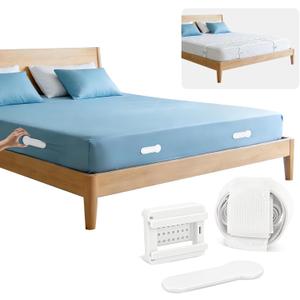 HOUSE AGAIN Sheet Holders for Corners, Easy One-Time Installation Fitted Sheet Fasteners for Full & Queen Beds  Heavy Duty Lock Sheet Holders Keep Sheets Firm & Tight, No More Loose Bedding (White)