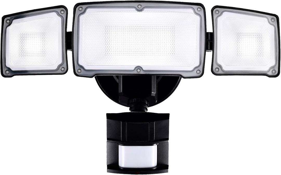 40W LED Security Lights Motion Sensor Light Outdoor, 180 Degree, 4000LM, 5000K, ETL Water Resistant, 3 Head Motion Detected Flood Light for Garage, Yard, Porch