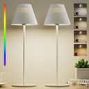 Honeywell Cordless Table Lamps Rechargeable Set of 2, M1 Sunturalux Portable LED Desk Lamp 5200mAh 4Color 9RGB Dimmable Bedside Lamps for Restaurant/Bedroom/Bars/Party/Camping Night Light (White-5500K)