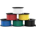 NAOEVO 12 Gauge Wire 60ft, 12 AWG Wire 6 Colors 10ft Each Spool, Flexible Silicone Tinned Copper Electrical Cable, Wiring kit for Breadboard/Automotive/DIY/Battery, 200