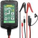 6V 12V Battery Charger 1.5A Automatic Battery maintainer trickle Battery Charger Smart Float Charger for auto car Motorcycle Lawn Mower Boat Motorcycle Snowmobile