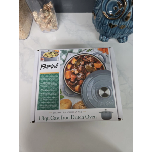 Parini Cast Iron 1.8qt Dutch Oven Enameled Cookware Non-Stick Durable NEW