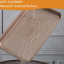 SS&CC Nonstick Baking Sheet Pan Set of 3, 0.8mm Carbon Steel Cookie Sheets for Oven - Half/Quarter/Jelly Roll Pans with Diamond Texture, PFOA-Free & Oven Safe (17.5x12, 15.5x10.2, 13.5x9.5 Inch) (Gold)