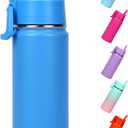 Kids Water Bottle for School, 16oz Stainless Steel Insulated Water Bottle Kids with Straw (Supersonic Blue)