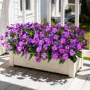 Hommyea Artificial Fake Flowers for Outdoor, 6 Bundles UV Resistant Faux Plants Decoration Silk Flowers No Fade Plastic Flowers for Outside Planters Home Porch Patio Yard Garden Decor(Purple)