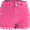 XKBHYD Womens Jean Shorts High Waist Stretch Hot Shorts Fringe Wash Jean Shorts Summer Cute Denim Shorts, Size: L