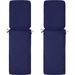 2 Pcs Outdoor Chaise Lounge Cushion Covers, 72 x 21 x 3 Inch Chair Cushion Replacement Cover, Waterproof Chaise Cushion No-Slip Cover with Zipper Ties (Not Includes Cushion)