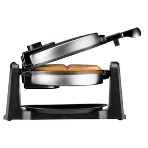 Chefman Rotating Belgian Waffle Maker, 180° Flip Iron w/ Non-Stick Plates, Adjustable Timer, Locking Lid, & Drip Plate, Space Saving Storage, Mess-Free Breakfast, Stainless Steel/Black