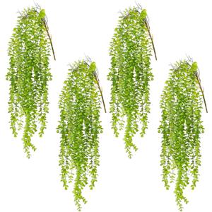 dallisten 4 Pack Fake Hanging Plants, 38" Artificial Hanging Eucalyptus Plants Greenery Vines UV Resistant Faux Trailing Plants for Indoor Outdoor Wall Shelf Porch Boho Home Patio Decor(4PCS Green)
