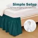 Vocander Jade Teal Queen Size Bed Skirt 18 Inch Drop, Elastic Wrap Around Dust Ruffle Bed Skirting Easy to Install, Adjustable Tailored Bedskirts Fade & Wrinkle Resistant