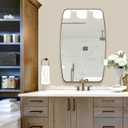 ANDY STAR Gold Oval Mirrors for Bathroom, Large 24x36’’ Brushed Gold Metal Framed Oblong Wall Mirror, Modern Gold Vanity Mirror in Stainless Steel Frame Wall Mount Horizontal or Vertical