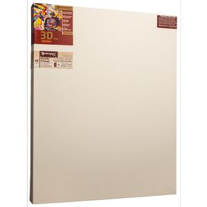 Masterpiece Z1DU-2028 3D Pro 2.5" Deep Vintage L22U Belgian Linen 12.0 oz Acrylic Primed Linen Stretched Canvas 20" x 28" White
