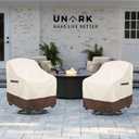 Outdoor Swivel Chair Covers Waterproof 2 Pack, Outdoor Chair Covers Patio Furniture Cover for Deck Patio Swivel Chair Heavy Duty, 28 W x 32 D x 36 H inches Beige and Brown