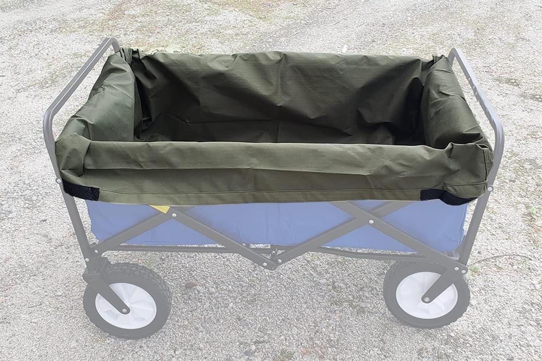 UpBloom - Patent Pending Wagon Liner and Cover with Easy Unloading Handles - Heavy Duty and Waterproof Accessories for Folding Utility Carts, Portable Beach, and Wheelbarrow Styles (36" x 22" x 13")