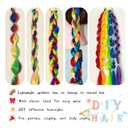 Colored Hair Extensions Rainbow Ponytail Extension 2 Packs, 20 inch Crazy Hair Day Accessories for Women, DIY Festival Wacky Rave Braids,Tinsel Mixed