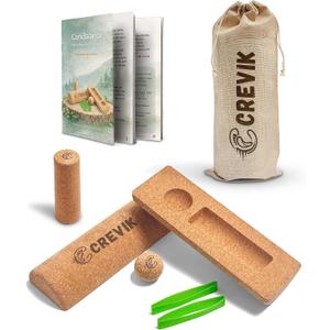 Cork Balance Board Kit, 4-in-1 Foot Balance Board and Foot & Ankle Strengthener for Stability, Mobility & Balance, with Toe Resistance Bands, Crafted from Natural Cork, Digital Guide Included