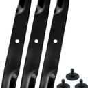3 Pack 603995 Mower Blades with Hardware Replaces 795526 783753 787721 30227-52X Mulching Blades for Hustler Raptor 52 inch Blades Hustler 52 inch Mower Blades 52 Hustler Raptor Blades