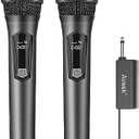 Aveek Wireless Karaoke Microphone, Handheld Mic with Rechargeable Receiver, for Powered Speakers and Amplifiers, Karaoke Microphone Set for Singing,Karaoke,Wedding,DJ,Party (2 Packs)
