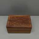 Leaf Border Wooden Urn Box for Human Ashes, Cremation Funeral Urns, Decorative Urn, Pet Memorial Box, Cat Infant Adult Urn, Burial Ash Keepsake - Medium