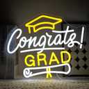 Congrats Grad Neon Sign for Wall Decor Dimmable Class of 2026 Led Lights Signs for Letters Congrats Neon Light Room Decor for Prom Party Celebration Dorm Decor Graduation Gift for Students