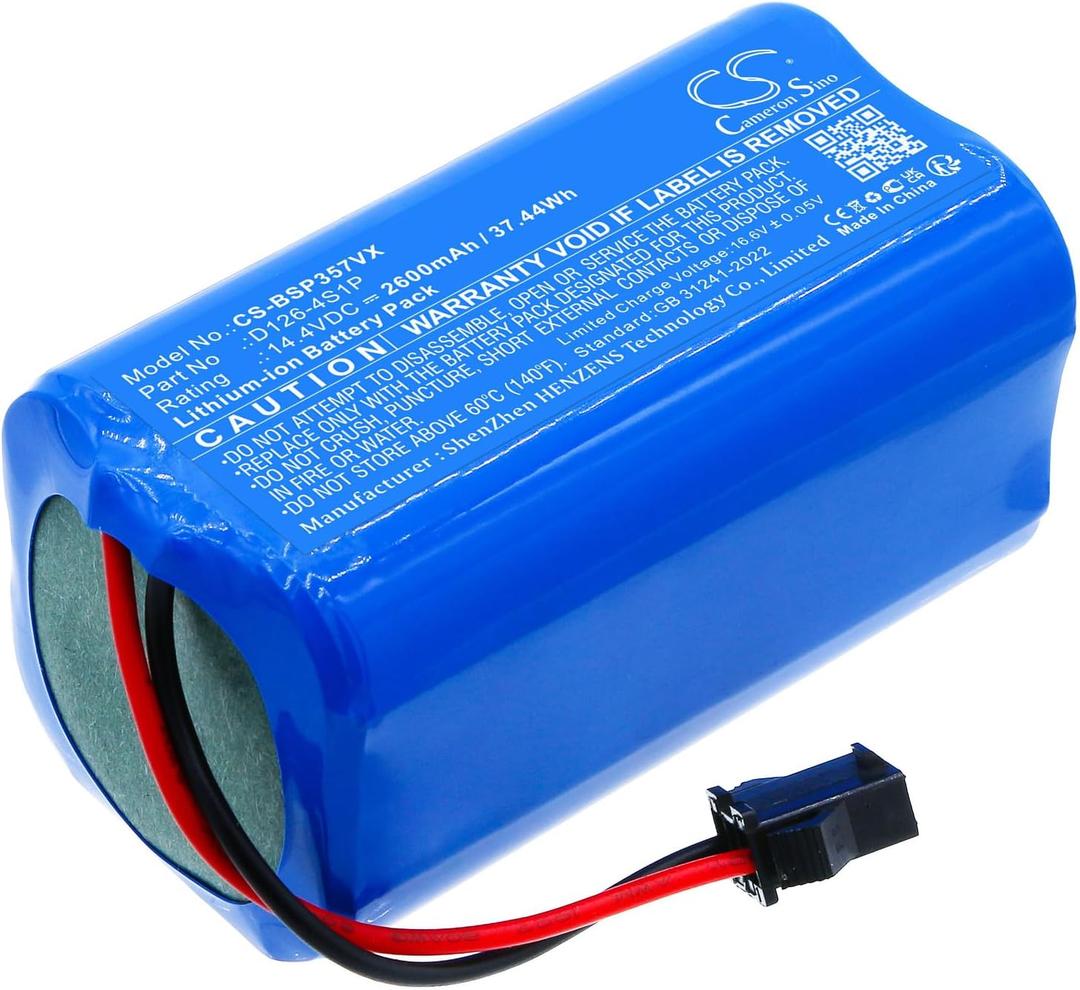 Cameron Sino 2600mAh / 37.44Wh Replacement Battery for Bissell 3571, P3571+, Readyclean A3 Robotic Mop, ReadyClean Robot A3, ReadyClean Robot Vacuum P3097, D126-4S1P