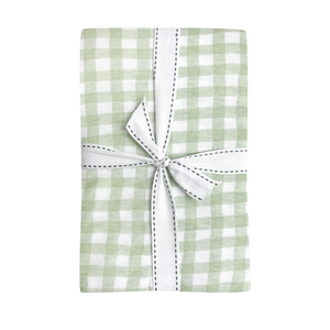 100% Organic Cotton for Toddler Mattress, Breathable for Boys & Girls, Sage Check, One Size 28"X 52"
