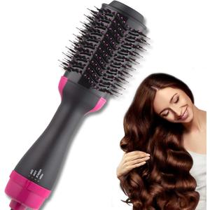 Hair Dryer Brush Blow Dryer in One, Upgraded 4 in 1 Hair Drying Hair Blowout Brush,One Step Hair Dryer and Styler Hot Air Hair Negative Ion Antifrizz Straightener and Curling Wand
