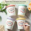 Set of 4 Ice Cream Containers for Homemade Ice Cream1 Quart EachReusable Freezer Storage Containers Cups with Lids for Frozen GelatoYogurt, SorbetLarge Pint Containers with Stickers and Lids