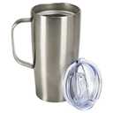 Trwcrt 19oz Insulated Coffee Mug with Handle, Double Wall Vacuum Stainless Steel Travel Coffee Tumbler, Silver