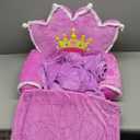 Gifts for Kids Christmas Couch 2 in 1 Toddler Couch Fold out with Flannel Blanket Set Soft Princess Kids Chair for 1-3 Toddler Comfy Convertible Sofa to Lounger Bed for Reading Sleeping Decor(Purple)