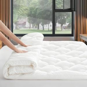 2 Inch Thick Mattress Topper Full Size Pillow Top - Extra Thick Padded Mattress Pad & Protector, Breathable Fitted 8"-21" Deep Pocket, Ultra Soft & Supportive