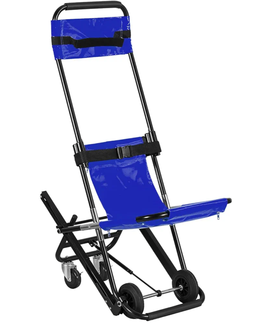 LOSCHEN Blue Manual Lift Stair Chair, Folding Chair,Portable Folding Stair Chair for Daily Transfer, can be Operated by one Person to Ancillary Moving Elderly, withstands 350 lbs