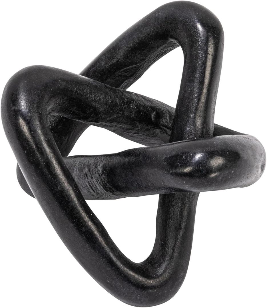 Creative Co-Op Modern Decorative Marble Link Knot, Black