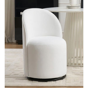 KEIKI Upholstered Swivel Barrel Chair, Mid-Century Modern Velvet Accent Armchair for Living Room, Bedroom, Makeup Vanity, 360 Rotating Sofa Chair, Cream