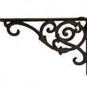 omfy Hour 9.5" Decorative Cast Iron Plant Wall Hanger, Heavy Duty Wall Mount Bracket for Hanging Baskets, Bird Feeders, Lanterns and Wind Chimes, Vintage Scroll Design, Black, 1 Piece