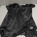 Kolagri Womens Sexy Satin Nightgown Spaghetti Strap Lace V Neck Lingerie Dress Slip Babydoll Chemise Sleep Wear (Black)