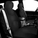 FH Group Car Seat Covers All-Purpose Built-in Seatbelt Seat Covers Full Set with Gift Universal Fit for Cars Trucks & SUVs (Black) FB351115