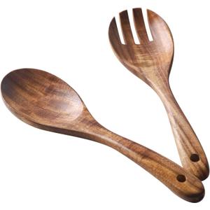 Muso Wood Acacia Salad Servers,10-inch,set of 2 (Acacia salad servers) (10 inches)