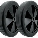 2-Pack 10x1.75 Solid Rubber Wheel Assembly，1-3/4”Centered Hub with 5/8”Axle Bore Hole,10 Inch Ribbed Tread Wheel for hand trucks Utility Carts