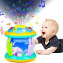 Baby Toys 6 to 12 Months Musical Light Up Tummy Time Infant Toys 3-6 7 8 9 12-18 Months Crawling Ocean Rotating Projector Baby Gifts for 1 2 3 Year Old Boy Girl Birthday Toddlers Kids