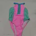 BIKINX Women One Piece Bathing Suit Tummy Control Swimsuits High Neck Zip Front Monokini Color Block Rash Guard Swimwear, Size L