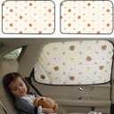 Aokway Car Window Shade (2Pack)-UV-Blocker magnetic Car Window Sun Shade for Baby 99% UV Protection Fit SUV/Sedan/Minivan | Roll Windows Down, Privacy car covers Safe for baby- Car Seat Sun Protection