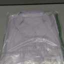 Striped Button Down Shirts for Women Cotton Dress Shirts Long Sleeve Collared Blouses Work Business Casual Tops - Purple and White L