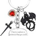 Nfyxcaz 4th Merch Dragon Wing Keychain Book Lover Gifts For Fans Dragon Keychain Gifts set of 2
