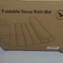 AWW Foldable Stone Bath Mat, Quick Dry Diatomaceous Earth Bath Mat with Non-Slip Mat, Super Absorbent, Easy to Clean, Compact for Small Bathrooms, 23.6 x 15.5, Light Grey