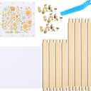 Threehoney 50 Pcs Needlepoint Stretcher Bars Kit Wooden Stretcher Bars Thumb Tacks and White Needlepoint Canvas Needlework Craft Supplies for Cross Stitch Hand Embroidery Art Accessories (2 Sizes)