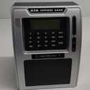 Fishboy Talking ATM Piggy Bank for Kids with Dual Debit Cards, Power-Off Memory, Auto-Opening Drawer for Real Money for Boys, Onekey Shutdown, Bill Feeder, Coin Recognition, Balance Calculator Machine (Black/Silver)