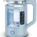 Dezin Electric Kettle with Keep Warm Function, BPA Free Window-Glass Double Wall Design Electric Tea Kettle, 1.5L Bicolor LEDHot Water Kettle with Auto Shut-Off and Boil Dry Protection for Coffee, Tea (Blue)