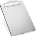 Blue Summit Supplies Aluminum Storage Clipboard, 1 Compartment, Large Heavy Duty Clip for Letter Paper, Great for Office, Jobsite or Classroom